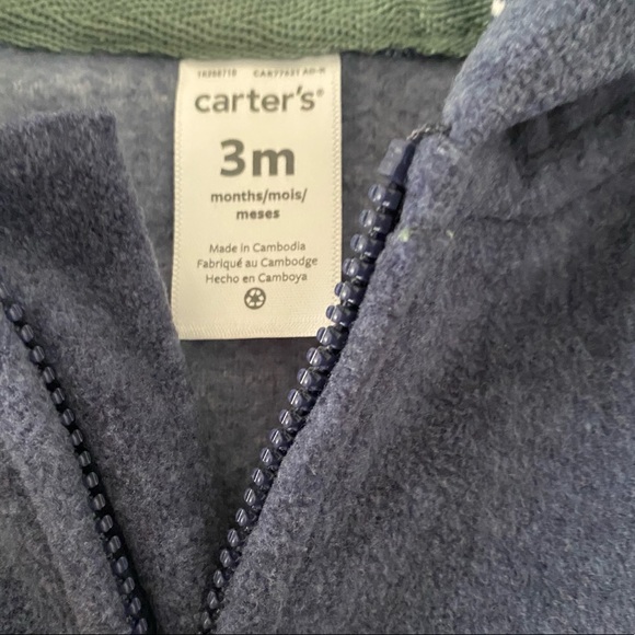 NWT Carter’s set of two fleece onesies sz 3 months - Picture 3 of 5